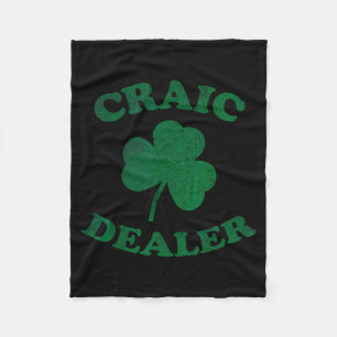 Craic Er Funny St. Patrick's Day Shamrock Tee Fleece Blanket