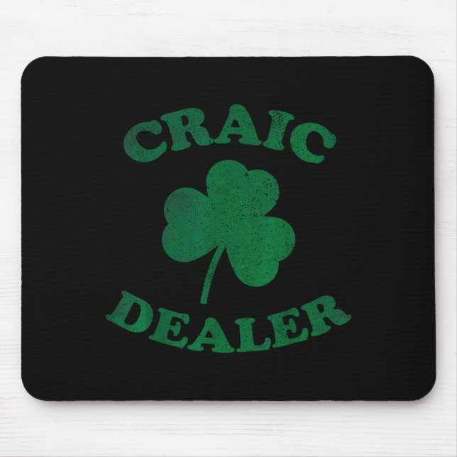 Craic Er Funny St. Patrick's Day Shamrock Tee  Mouse Mat (Front)