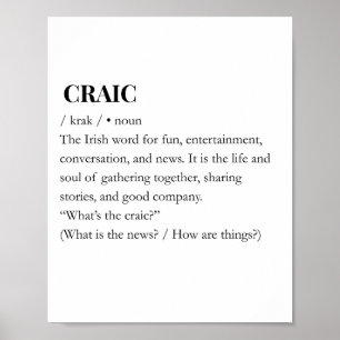 CRAIC: Modern Irish Craic Fun Meaning Print