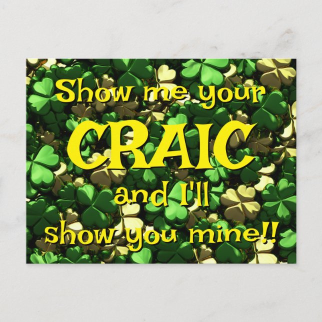 Craic Shamrocks Postcard (Front)