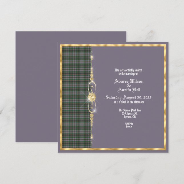 Craig Ancient Tartan Wedding Invitation (Front/Back)