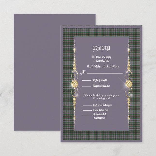 Craig Ancient Tartan Wedding RSVP Card (Front/Back)