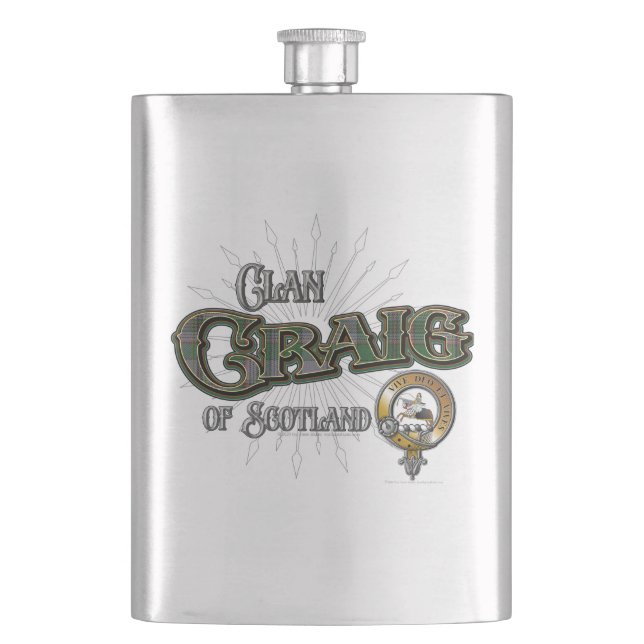 Craig Clan Hip Flask (Front)