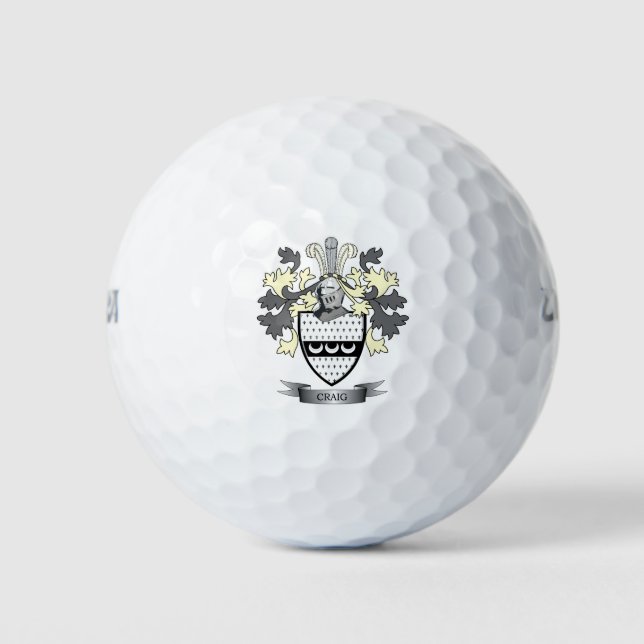 Craig Family Crest Coat of Arms Golf Balls (Front)