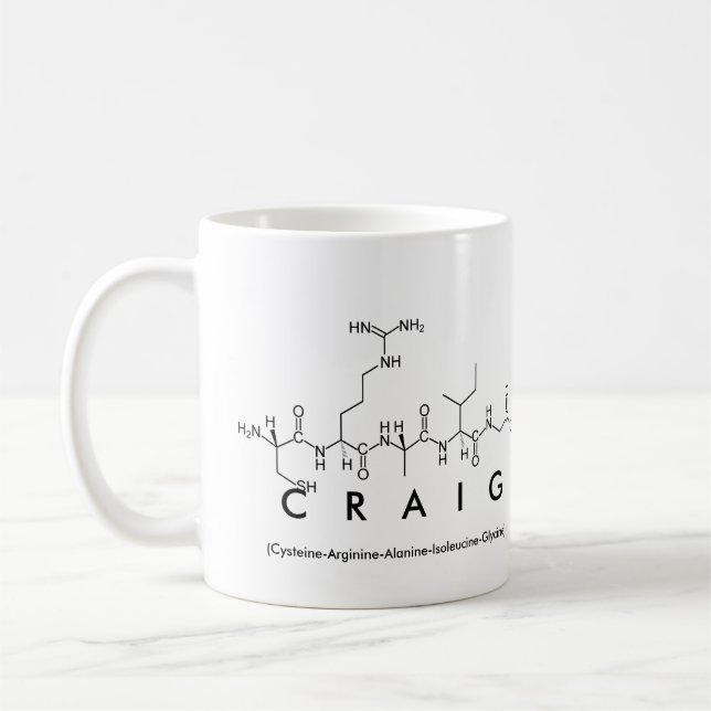 Craig peptide name mug (Left)