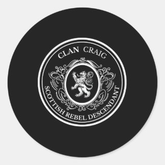 Craig Scottish Clan Scottish Lion Descent Classic Round Sticker