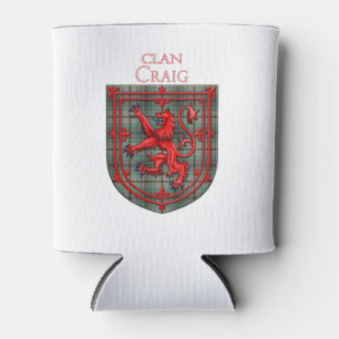 Craig Tartan Scottish Plaid Lion Rampant Can Cooler