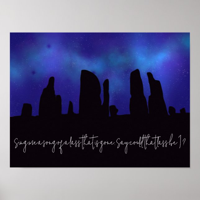 Craigh Na Dun Skye Boat Song Outlander Inspired Poster (Front)