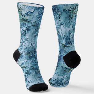 Craked Texture in Blue Socks