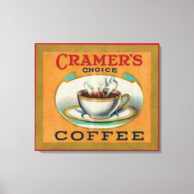 Cramer's Choice Coffee Label Canvas Print (Front)
