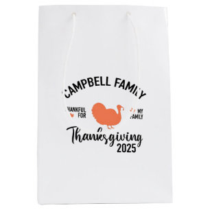 Crampbell Family 2025 Thanksgiving Turkey Dinner  Medium Gift Bag