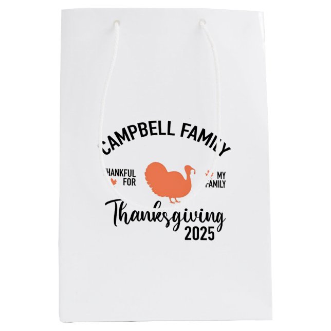 Crampbell Family 2025 Thanksgiving Turkey Dinner  Medium Gift Bag (Front)