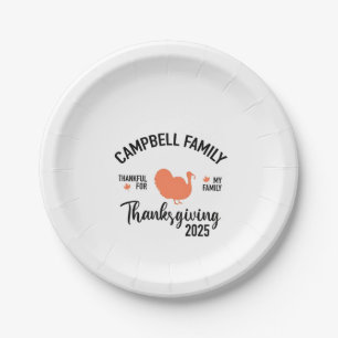 Crampbell Family 2025 Thanksgiving Turkey Dinner Paper Plate