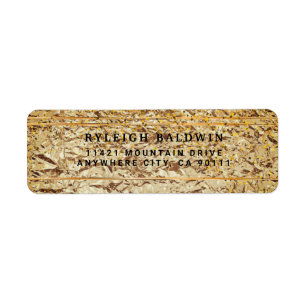 Cramped Gold Foil Return Address Label