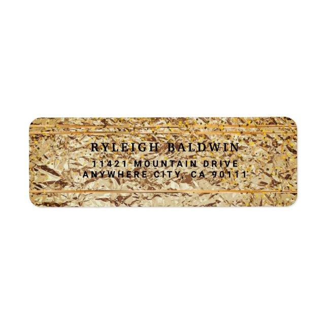 Cramped Gold Foil Return Address Label (Front)