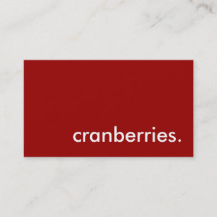 cranberries. business card