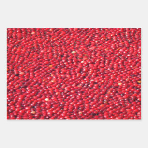 Cranberries Festive Red Wrapping Paper Sheet