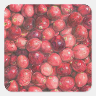 Cranberries Still Life Square Sticker