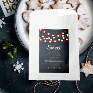 Cranberry and Popcorn Rustic Chalkboard Christmas Favour Bags