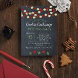 Cranberry and Popcorn Rustic Chalkboard Christmas Invitation<br><div class="desc">Recapture that rustic, homespun feel of Christmas with these Cookie Exchange invitations featuring strings of cranberries and popcorn with a red and green gingham pattern on the back. Each field is fully customisable to say just what you want! Change party type to whatever you can imagine (White Elephant, Yankee Swap,...</div>