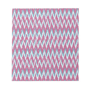 Cranberry and Teal iKat ZigZag Pattern Notepad