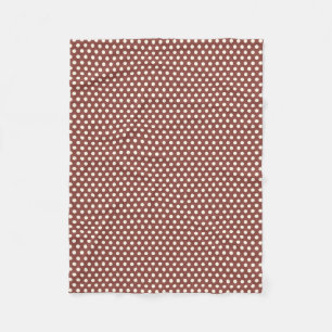 Cranberry and White Polka Dot Fleece Blanket