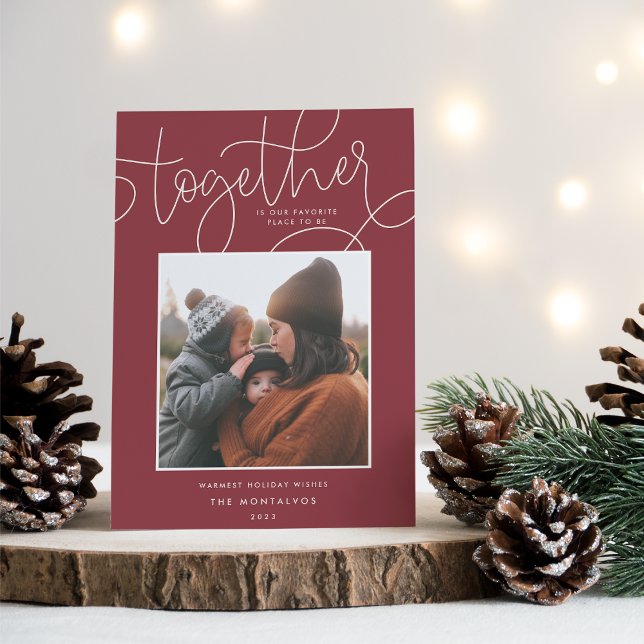 Cranberry | Better Together Photo Holiday Card (Creator Uploaded)