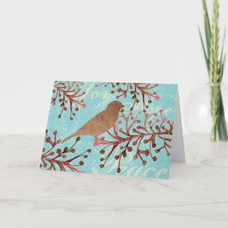 Cranberry Bird Branch Card