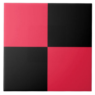 Cranberry Black Chequered Pattern Tile