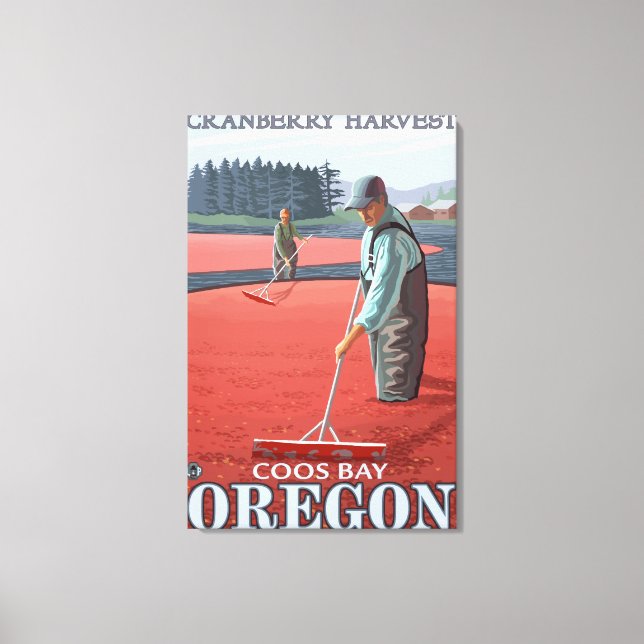 Cranberry Bogs Harvest - Coos Bay, Oregon Canvas Print (Front)