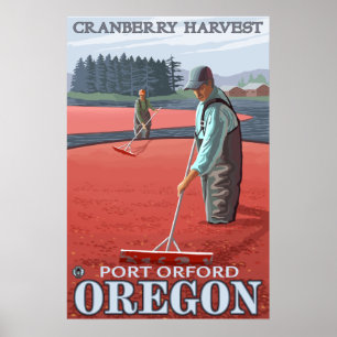 Cranberry Bogs Harvest - Port Orford, Oregon Poster
