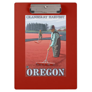 Cranberry Bogs Harvest Vintage Travel Poster Clipboard