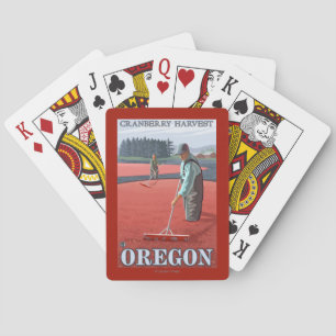 Cranberry Bogs Harvest Vintage Travel Poster Playing Cards