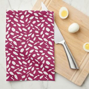 Cranberry Brushstrokes Tea Towel