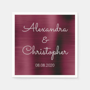 Cranberry Burgundy Wedding or Reception Napkin