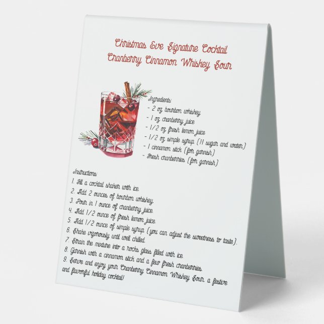 Cranberry Cinnamon Christmas Signature Cocktail (Front)