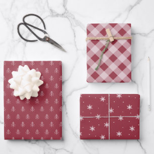 Cranberry   Coordinating Holiday Pattern Wrapping Paper Sheet