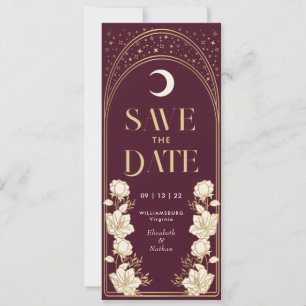 Cranberry Elegant Arch Art Nouveau Save the Date Invitation