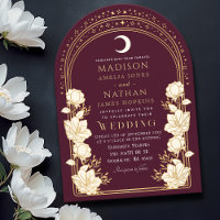 Cranberry Elegant Arch Art Nouveau Wedding 