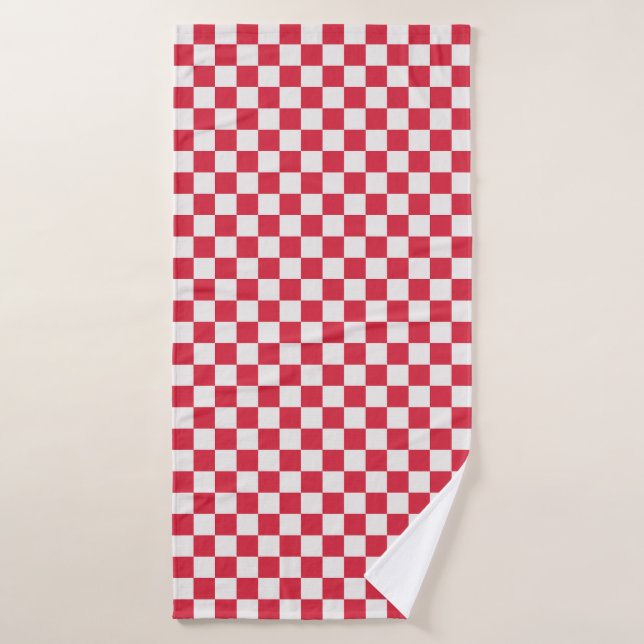 Cranberry fizz checkerboard pattern bath towel set (Bath Towel)
