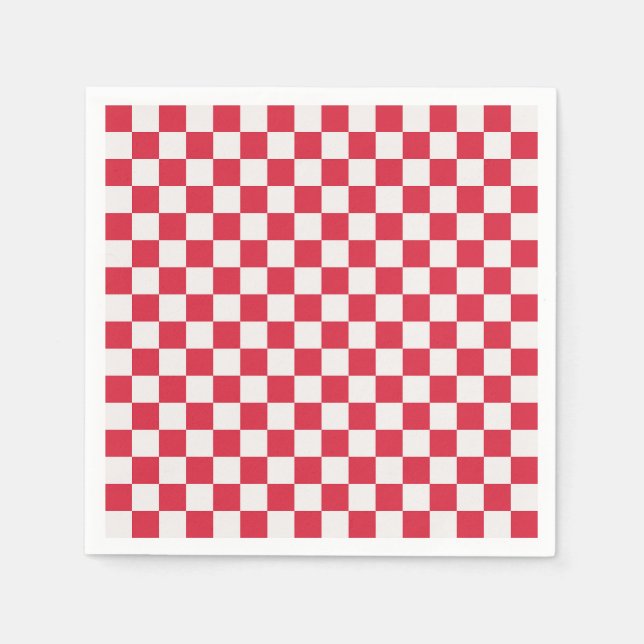Cranberry fizz chequerboard pattern napkin (Front)