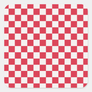 Cranberry fizz chequerboard pattern square sticker