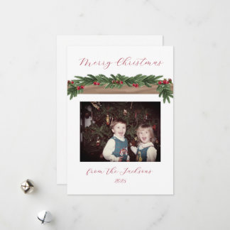 Cranberry Garland Holiday Christmas Card