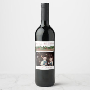 Cranberry Garland Holiday Christmas Wine Label