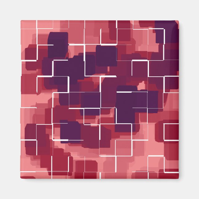 "Cranberry" Geometric Art Magnet (Front)