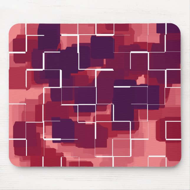 "Cranberry" Geometric Art Mouse Mat (Front)