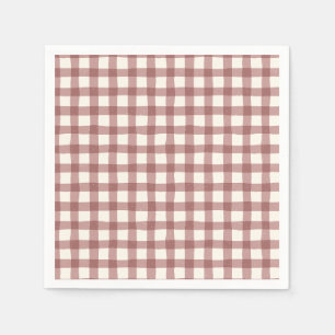 Cranberry Gingham Red Maroon Napkin