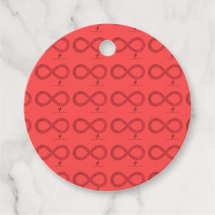 Cranberry Gradient Infinity Hearts Circle Favour Tags