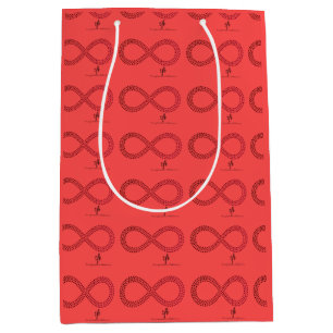 Cranberry Gradient Infinity Hearts Medium Gift Bag