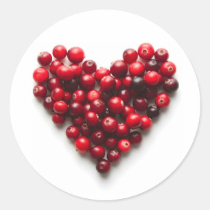 Cranberry Heart Classic Round Sticker